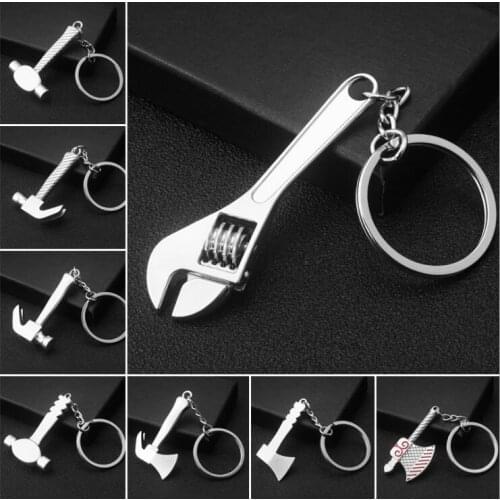 Keychain Metal Adjustable Tool Wrench Spanner Keyring Creative