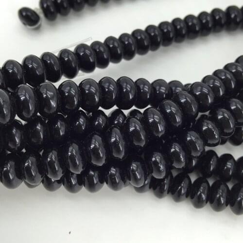 Black Resin Beeswax Hot Selling Charms 8X5mm Abacus Loose Beads 15 Inches B76