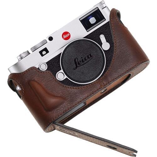 Genuine Leather horsehide Camera Case Handmade Half Body Bag Bottom Cover FOR Leica M10 M10P Digital Camera box Cowhide shell