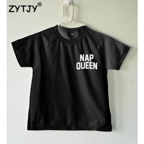 Nap queen pocket Letters Print Kids tshirt Boy Girl shirt Children Toddler Clothes Funny Top Tees Z-43