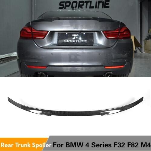For BMW 4 Series F32 428i 435i Base Coupe M Sport F82 M4 2014 - 2018 Rear Spoiler Trunk Boot Wings Lip Carbon Fiber / FRP