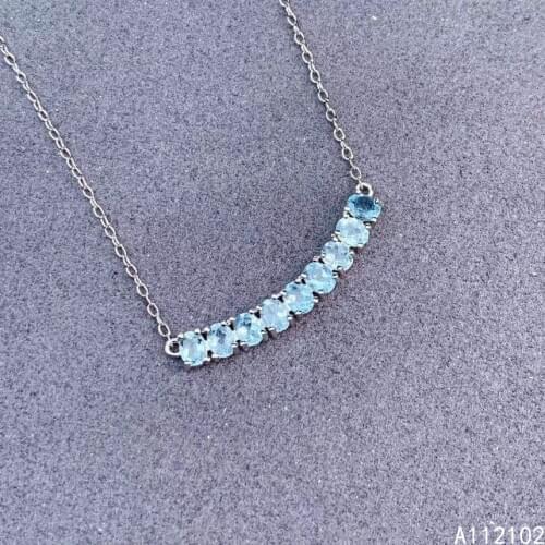 KJJEAXCMY fine Jewelry 925 Sterling Silver Natural Apatite Girl luxury gemstone Pendant Necklace Support Test Chinese style