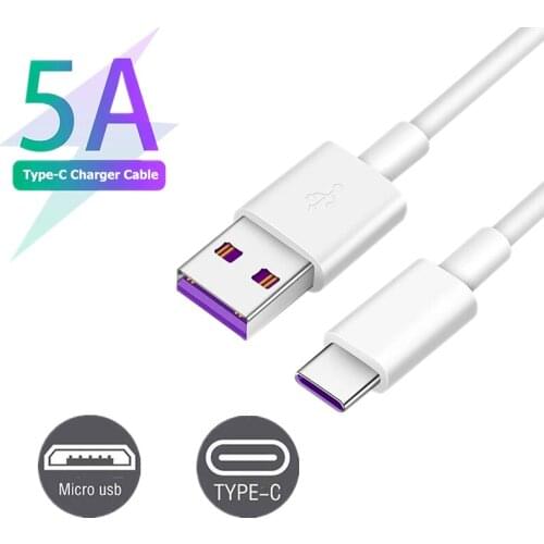 Micro USB Type C Cable For Xiaomi Redmi Note 9 Samsung S20 S9 Mobile Phone Cable 5A Fast Charging Wire Micro Charger Phone Cable