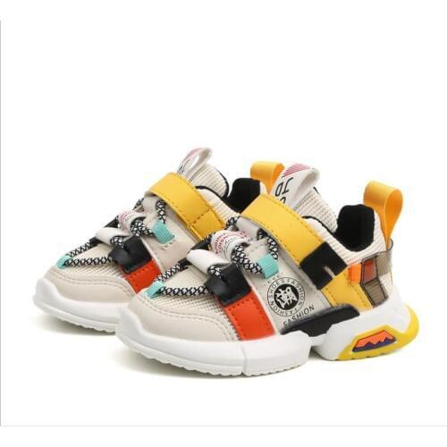 Boys and girls sports sneskers shoes new fashion color matching lightweight children casual Leisure breathable running shoes