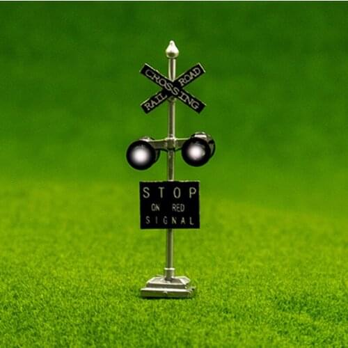 6.7cm Metal Railway Scene Decoration Traffic Sign Model for Sand Table DIY Decorations