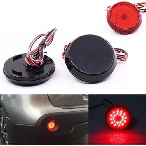 Niscarda Red Black LED Rear Bumper Reflector Light Car Driving Brake Fog Tail Lamp For Nissan/Qashqai/Toyota Sienna/Corolla