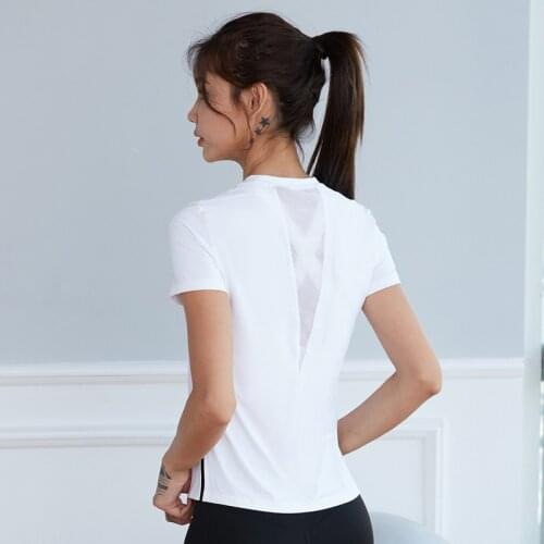 New Women Loose Sport Running T-shirts Breathable Mesh Gym Yoga Shirts Short Sleeve Fitness Training Workout Sportswear Top