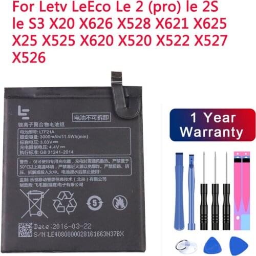 Original LTF21A Battery For Letv LeEco Le 2 (pro) le 2S le S3 X20 X626 X528 X621 X625 X25 X525 X620 X520 X522 X527 X526 Batterie