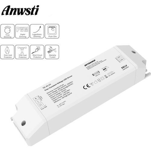 Triac LED Driver Dimmable Constant Voltage 1CH 40W AC 220V to DC 12V 24V PWM Digital Dimming Triac Driver 12V for LED Light Tape