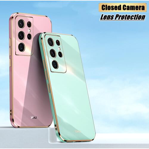 Colorful Plating Phone Case For Samsung A52 A72 A32 A82 A22 Lens Protection Slim Soft Silicone Back Cover Shell Case Houses