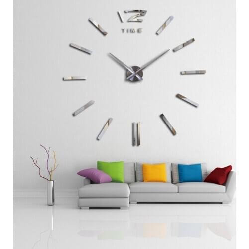 Sale wall clock watch clocks 3d diy acrylic mirror stickers Living Room Quartz Needle Europe fashion modern sticker watch