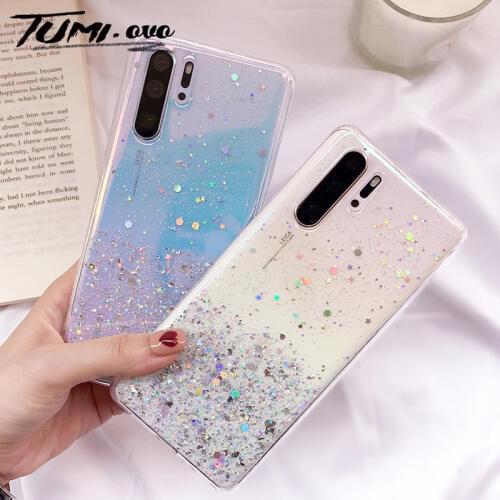 Luxury Glitter Star Phone Case For Huawei P40 P30 P20 Lite Pro Y5 Y6 Y7 Y9 Prime 2019 Honor 30 20 Pro P Smart Z Soft Back Cover