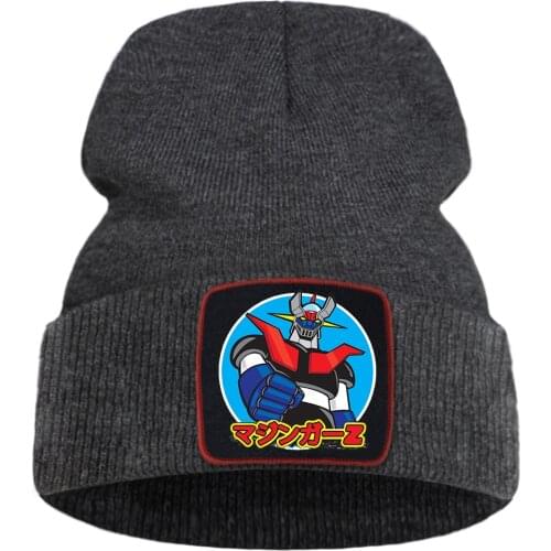 Hat Mazinger Z Japan Anime Printed Winter Hat For Girl Outdoor Warm Korean Mens Knitted Hats Cotoon Hip Hop Women Autumn Cap