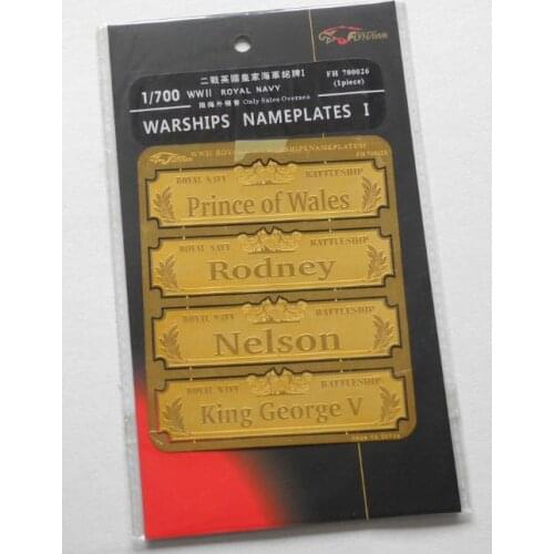 Flyhawk FH700026 1/700 SCALE WW II ROYAL NAVY WARSHIPS NAMEPLATES I