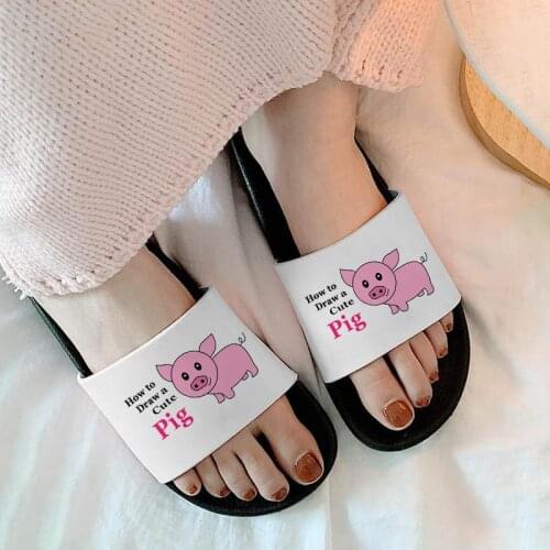 2021 Women Sandals Cartoon Animal Kawaii Pattern Beach Slides Home Slippers Slip on Flat Bottom Flip Flops Ladies Non-slip Shoes