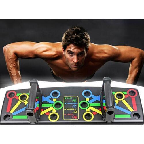 Folding Push Up Board Fitness Workout Train Muscle Exercise I-shaped Pushup Racks for Adults Indoor Home Muscle Training