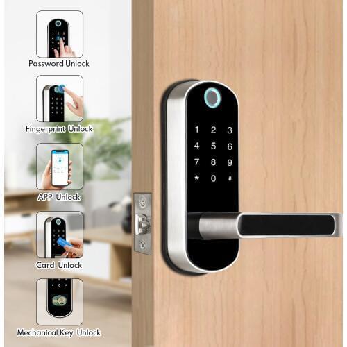 Wifi APP Fingerprint Door Lock Smart Electronic Lock TTlock APP Security Digital Lock Doorbell Biometric Bluetooth Door Lock