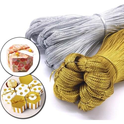 100m Rope Gold Silver Cord Gift Packaging String Metallic Jewelry Thread Cord DIY Tag Line Bracelet Making Labels Mark Lanyard