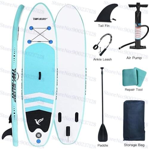 10'ft 3m Inflating Paddle Board SUP Stand Up Paddle Ultralight Surfboard With Bag,Paddle,Fin,Air Pump,Foot Leash,Repair Kits