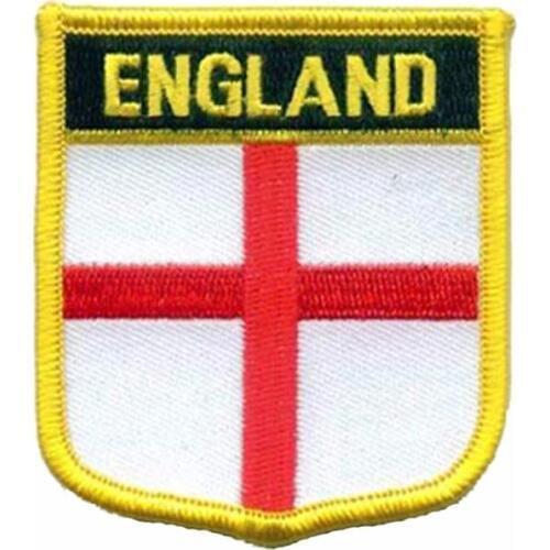 England Country Embroidered Garment Tags Personalized Label Tags Merrow Border and Iron On Backing Accept Custom MOQ50pcs