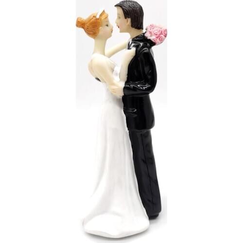 Vivid Kiss Bride and Groom Resin Figurines Cake Topper Wedding Decoration Valentines Day Engagement Celebration Cake Topper