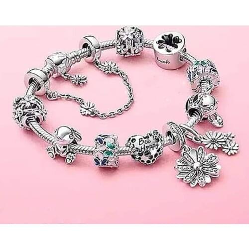 New 100% 925 Sterling Silver Football Guitar Ice Cream Shoes Bee High Quality Fashion Pandora Bracelet Jewelry Female