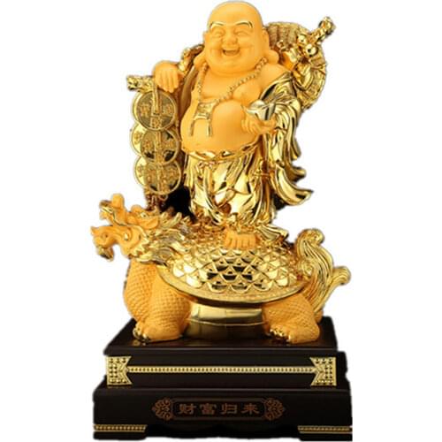 Aureate resin Maitreya Buddha decoration living room big belly laughing Buddha office decoration entrance door sculpture