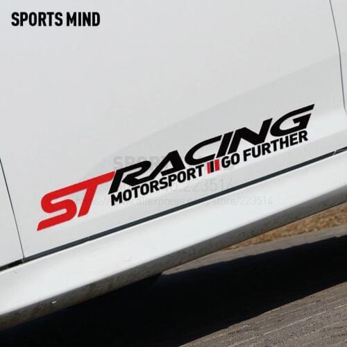 1 Pair SPORTS MIND ST RACING Car Stickers Door Sticker For Ford Fiesta Focus 2 Mk2 Mondeo Ranger Fusion Kuga Car Accessories