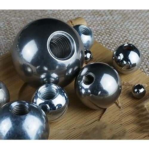 1Pcs Thread Diameter 10/12/14/16/18/20mm Metric Stainless Steel Drilling Balls Female Thread Blind Hole Smooth Ball Bead