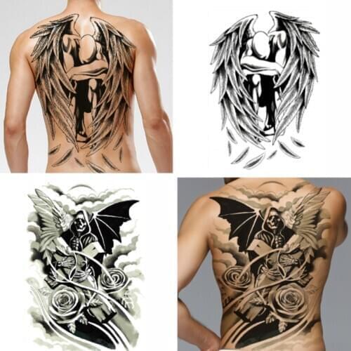 1 Piece Swag Large Full Back Tattoo Disposable Fake Tattoo Waterproof Big Temporary Tattoo Stickers for Men Women 48x35cm