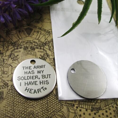 10pcs--"The army has my soldier but I have his..."stainless steel charms 5 styles for choosing DIY Charms for necklace bracelets