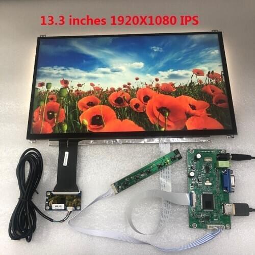 13.3 inch display capacitive touch module kit 1920X1080 IPS 10-point capacitive touch LCD car module Raspberry Pi3 module