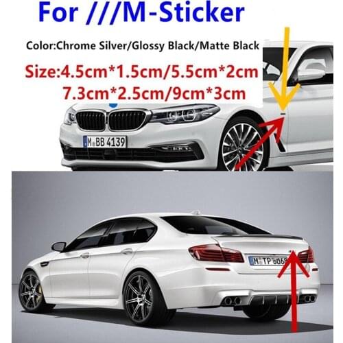 2pcs M Sport / Power Set Emblems Stickers Badges Wing Side Fender Car styling logo For BMW M3 M5 320 325 E36 E46 E90 E92 F10 F30