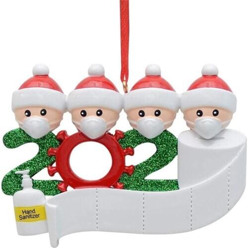 2020 Quarantine Christmas Decoration Christmas Gift Personalized Ornament Pandemic-Social Distancing Santa Claus With Mask 1pc