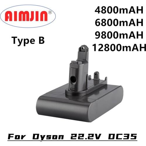 22.2V 4.8/6.8/9.8/12.8Ah (Type B) Li-ion Vacuum Battery for Dyson DC35, DC45 DC31, DC34, DC44, DC31 Animal, DC35 Animal