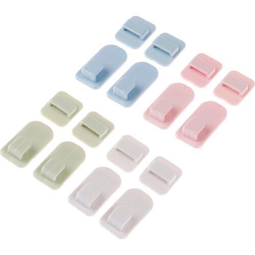 4pcs/set Remote Control Holder Adhesive Tape Hanger Wall Storage Sticky Hook Organization Set For TV Air Conditioner Controller