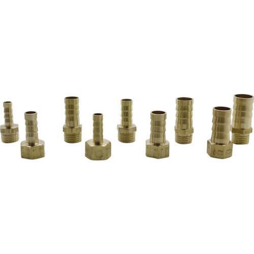 6/8/10/12/14mm barb Pipe joint to 1/4" thread Brass Tube Joiner Air Pump Adapter Irrigation Plumbing Pipe Fittings 30 Pcs