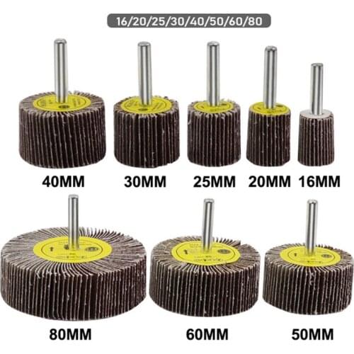 B2QB Abrasive Flap Wheel Sander Abrasive Flap Wheel Silicon Carbide Abrasive Grinding Head with Handle Metal Grinding Wheel