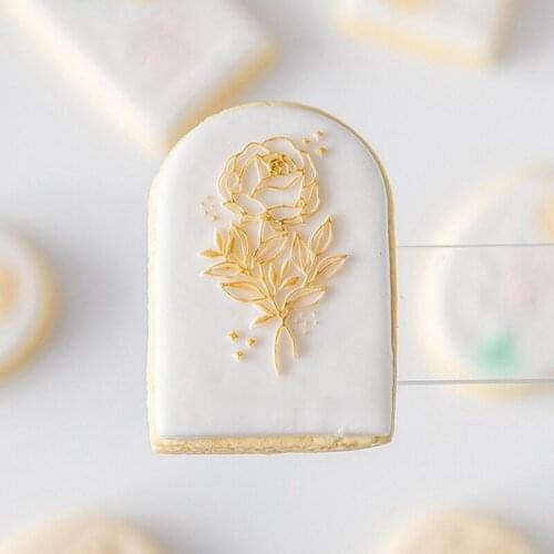 Acrylic Flower Embossed Mold Fondant Sugar Craft Cookies Embosser Cutter Embosser Stamp Fondant Cake Decorating Tools