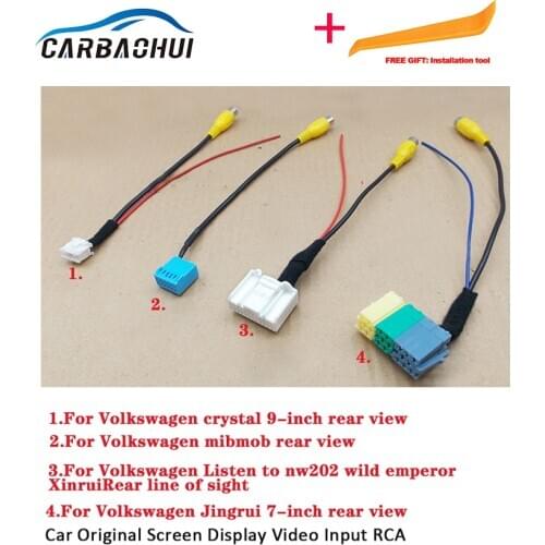 Car Rear View Camera For Volkswagen riginal Video Input Switch RCA Adapter Connector Convertor Wire Cable +car camera