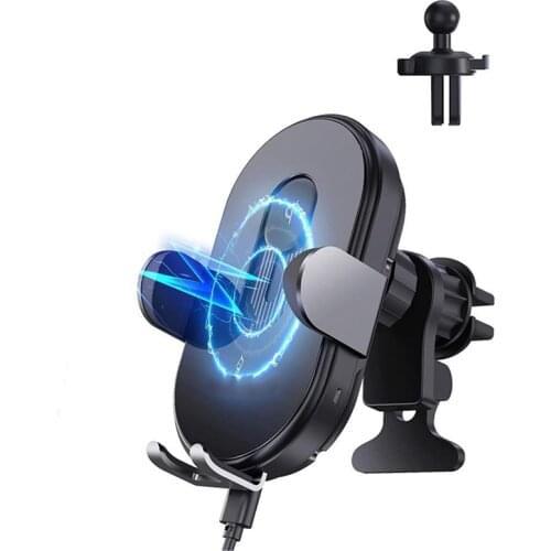 Wireless Car Charger, Qi 15W Fast Charging Auto Clamping, Air Vent Car Phone Holder Mount for iPhone for Samsung