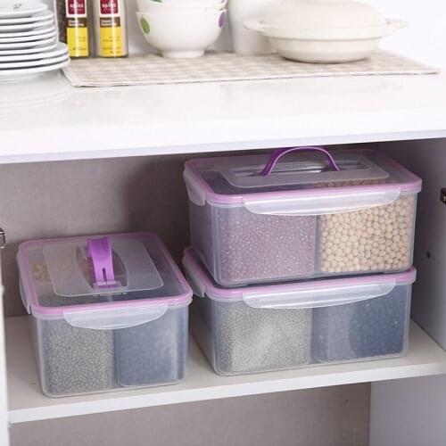 4L/8L Large Portable Fresh-Keeping Box Transparent Sealed Food Canister Divided Refrigerator Freezer Storage Containers
