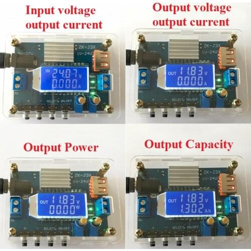DC DC Buck Step Buck Converter High Precision CC CV Power Module Adjustable 1-24V 3A Regulated Capacity Voltmeter Ammeter Board