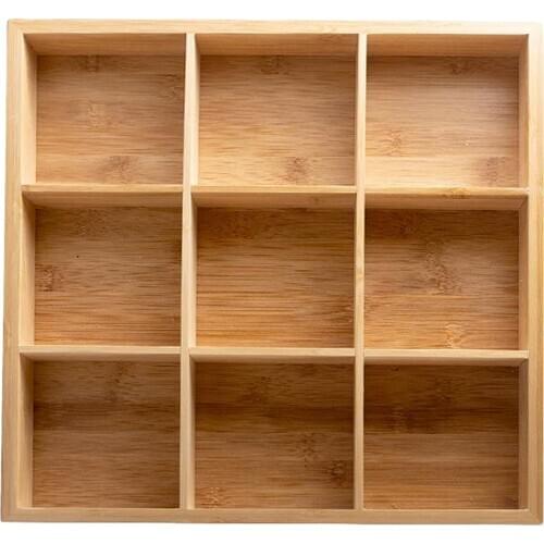 Wooden Serving Tray Compertments Platters Square Dish Divided for Food Fruit