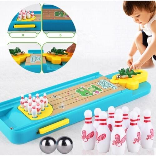 Children Toys Cute Frog Desktop Bowling Game Toy Set Fun Indoor Parent-Child Interactive Table Game Bowling Entertainment Toys