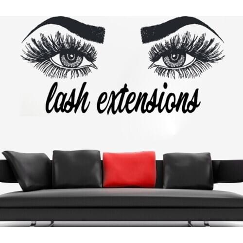 Lashes Extensions Wall Sticker Eyebrows Brows Make Up Wall Decals Beauty Salon Decoration Vinyl Lashes Sticker For Wall AY1082