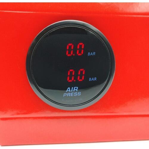52mm Dual Air Pressure Gauge RED LED air suspension Air ride gauge with 2pieces 1/8NPT electrical sensors