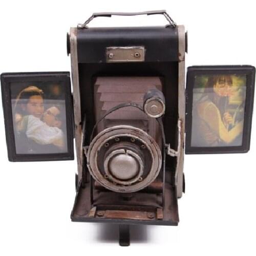 Photo Frame Vintage Camera Metal Gift Decorative Trinket Miniature Nostalgic Handmade Hand Painted Quality Durable Room Decor