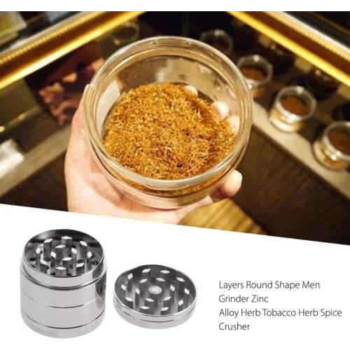 Hot Newest Portable Zinc Alloy Herb Tobacco 4 Layers Small Round Shape Men Grinder Herb Spice Crusher Hookah Smoking Accessories