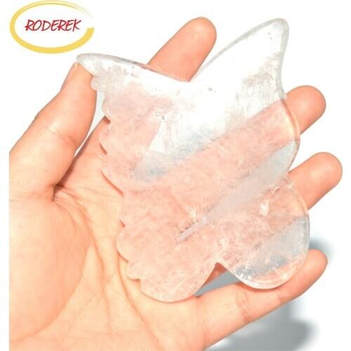 Jade Guasha Tool, Crystal Facial Gua Sha Scraper, Natural Massage Stone Board to Reduce Deep Problems for Healthy and Beauty